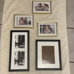 Gold and Black Picture Frame Set